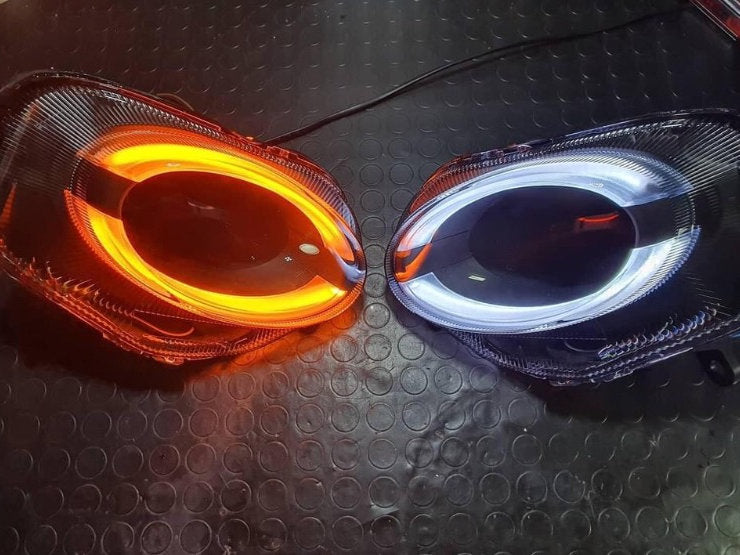 Sotto fari restyling nero opaco striscia led - 500 Abarth - EXTR3ME ITALIA