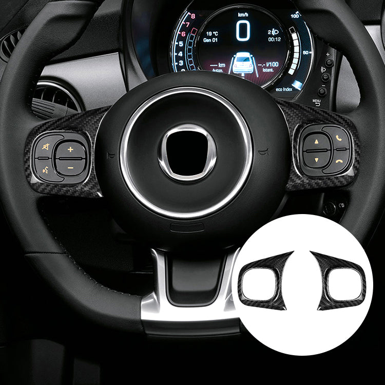 Cover per pulsanti volante; Coppia - Carbonio Nero o Rosso - Fiat 500 Abarth Restyling - Extreme Italia