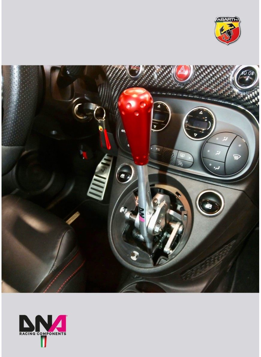 500 ABARTH CAMBIO CORSA CORTA REGOLABILE PERFORMANCE ANODIZZATO CON KIT POMELLO IN ALLUMINIO ROSSO STILE 695 (SOLO ABARTH E MULTIJET)