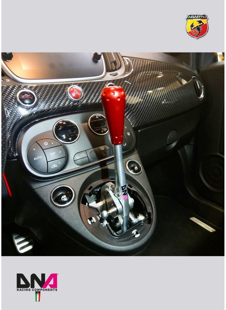 KIT CAMBIO RAPIDO PRESTAZIONALE ABARTH 500 REGOLABILE CON POMELLO ROSSO IN ALLUMINIO STILE 695 (SOLO ABARTH E MULTIJET)