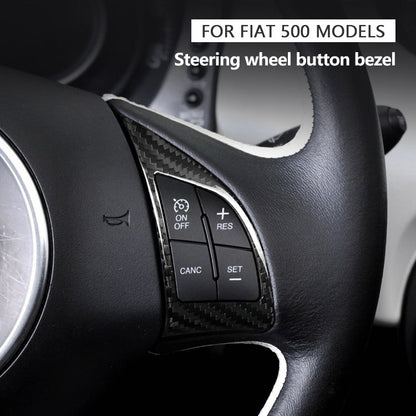Cover pulsanti volante; Coppia - Carbonio Nero o Rosso - Fiat 500 Abarth Pre Restyling