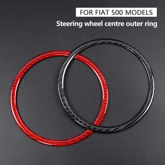 Cover cromatura volante - Carbonio Nero o Rosso - Fiat 500 Abarth Restyling