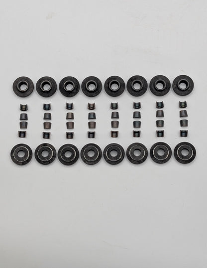 Steel retainers and split cones for cylinder head valves to one groove