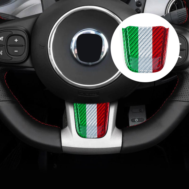 Inserto in Carbonio per volante - Carbonio Nero o Tricolore - Fiat 500/Abarth Restyling - Extreme Italia