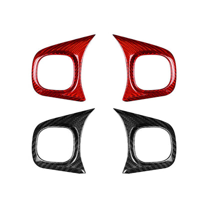 Cover per pulsanti volante; Coppia - Carbonio Nero o Rosso - Fiat 500 Abarth Restyling - Extreme Italia