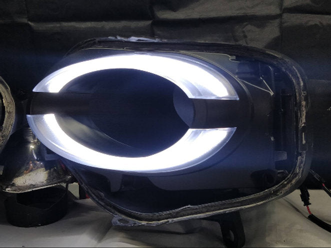 Sotto fari restyling nero opaco striscia led - 500 Abarth - EXTR3ME ITALIA