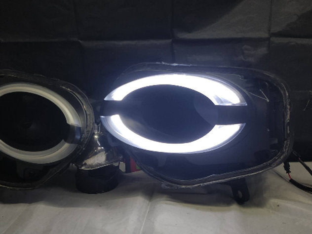 Sotto fari restyling nero opaco striscia led - 500 Abarth - EXTR3ME ITALIA