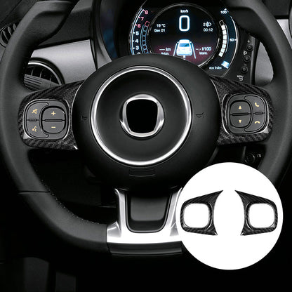 Cover per pulsanti volante; Coppia - Carbonio Nero o Rosso - Fiat 500 Abarth Restyling - Extreme Italia