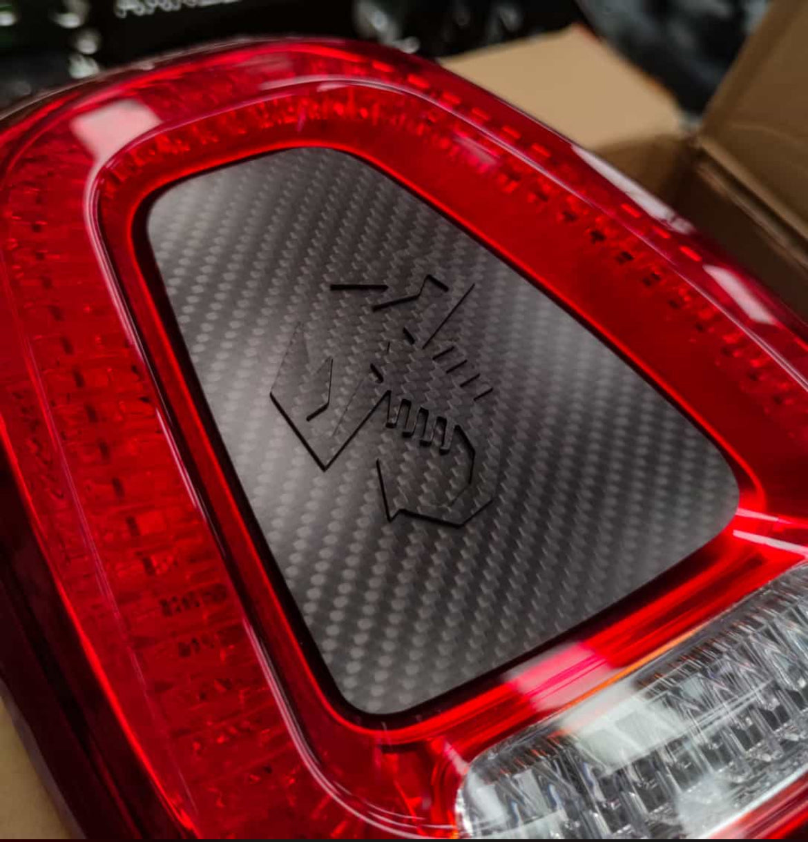 Cover fari posteriori - Fibra di Carbonio - Fiat 500 Abarth Restyling