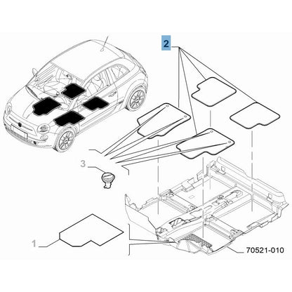 Kit tappeti in moquette per Abarth 500 ORIGINALI Cambio Manuale