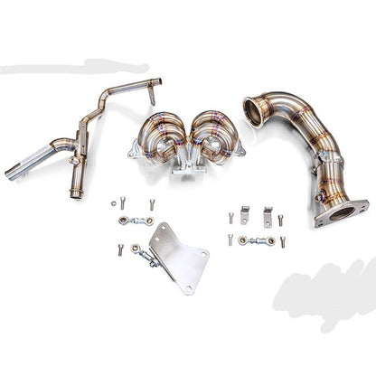 KIT COLLETTORE ATTACCO GARRETT 1446 CON KIT DOWNPIPE E KIT TUBO ACQUA