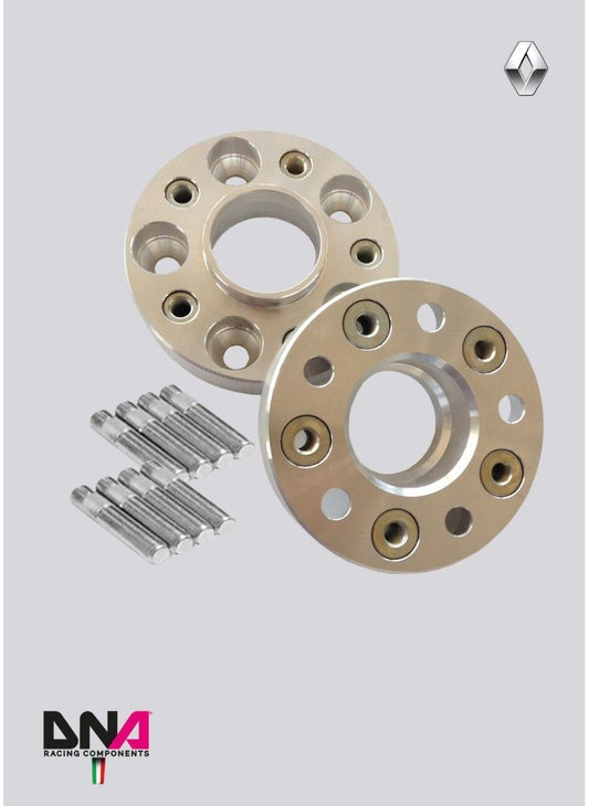 DISTANZIALI RUOTA RENAULT CLIO 4 E RS (COPPIA) 25mm CON INSERIMENTO + KIT BULLONI E DADI