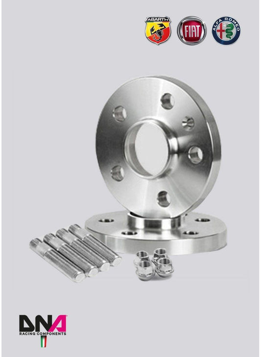 ABARTH 500 US WHEEL SPACERS (PAIR) 16 mm + STUDS + NUTS KIT