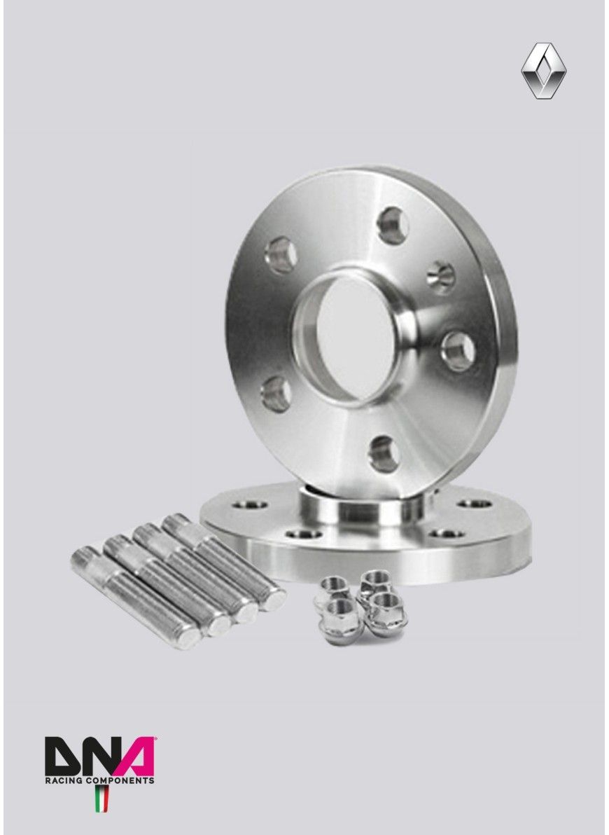 RENAULT CLIO 2 AND RS WHEEL SPACERS (PAIR) 20 mm + STUDS + NUTS KIT