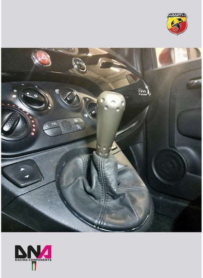 ABARTH 500 POMELLO IN ALLUMINIO 695 STYLE TITANIO PER KIT CAMBIO ORIGINALE