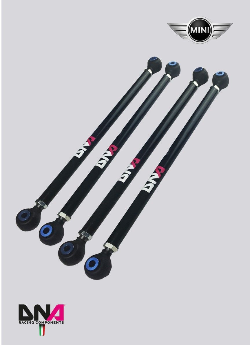 KIT TIRANTI SOSPENSIONE POSTERIORI REGOLABILI PER CAMBER E CONVERGENZA PER MINI (R50 R52 R53 R55 R56 R57) (4 PZ)