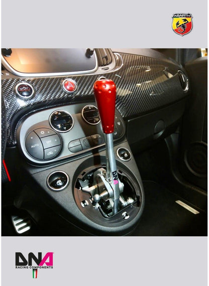 KIT CAMBIO RAPIDO PRESTAZIONALE ABARTH 500 REGOLABILE CON POMELLO ROSSO IN ALLUMINIO STILE 695 (SOLO ABARTH E MULTIJET)