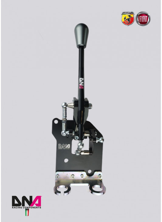 ABARTH 500 BLACK ANODISED PERFORMANCE ADJ SHORT SHIFTER WITH ALUMINIUM ROUND GREY KNOB KIT (ABARTH & MULTIJET ONLY)